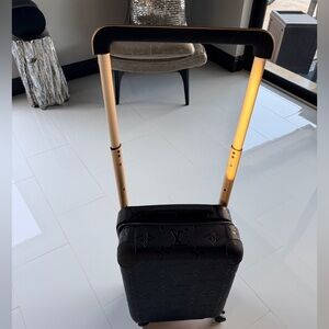 Louis Vuitton Black Suitcase with Gold Handle